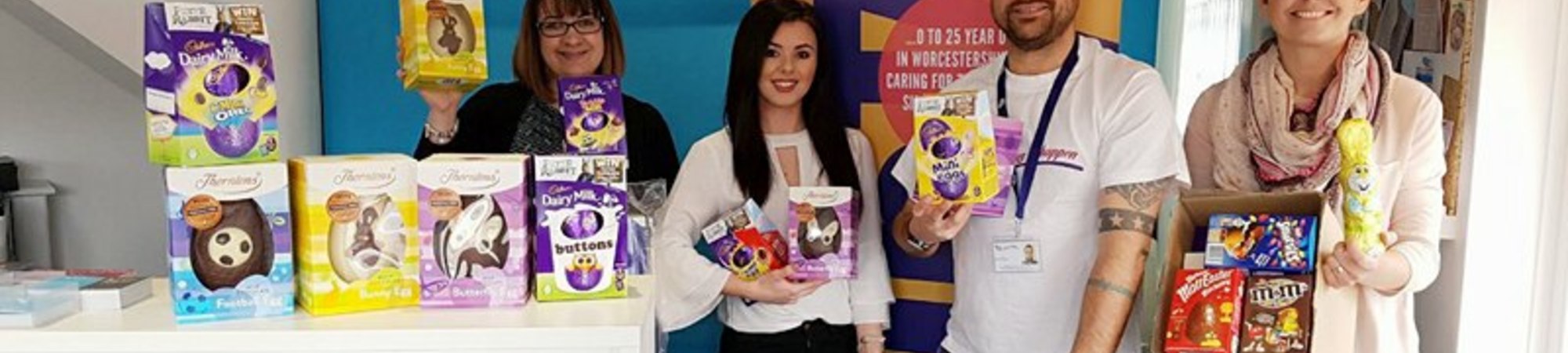 Charity collection of Easter Eggs provided by Hewett Recruitment